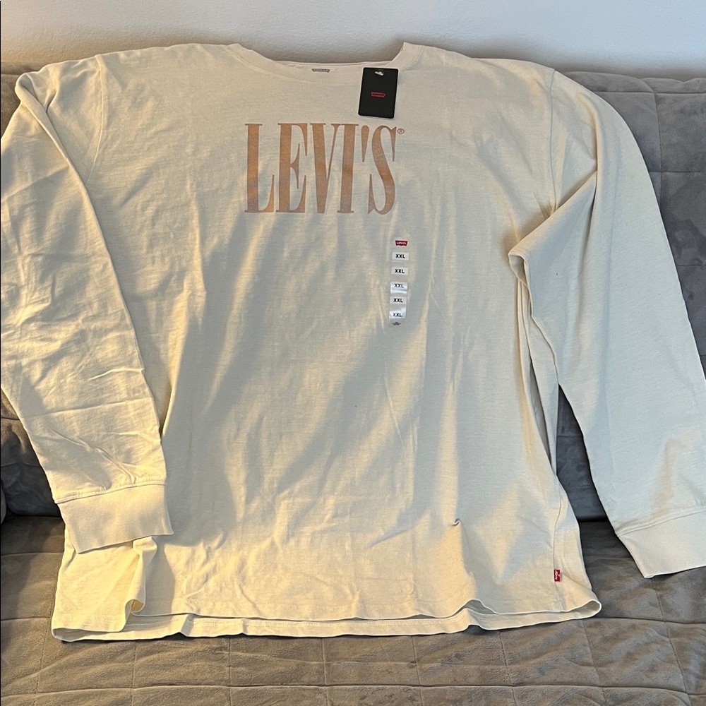 Levi's Off-White Logo Long Sleeve Tee